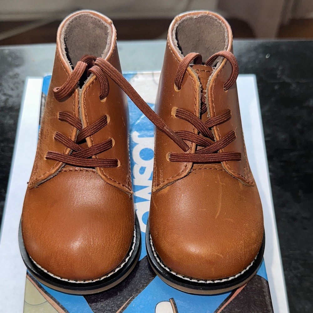 Josmo Toddler Brown Lace-Up Ankle Boots (Walking Shoes)